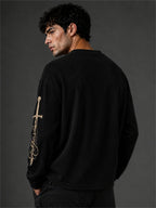 PREMIUM BOXY FIT GRAPHIC WAFFLE T-SHIRT – BLACK