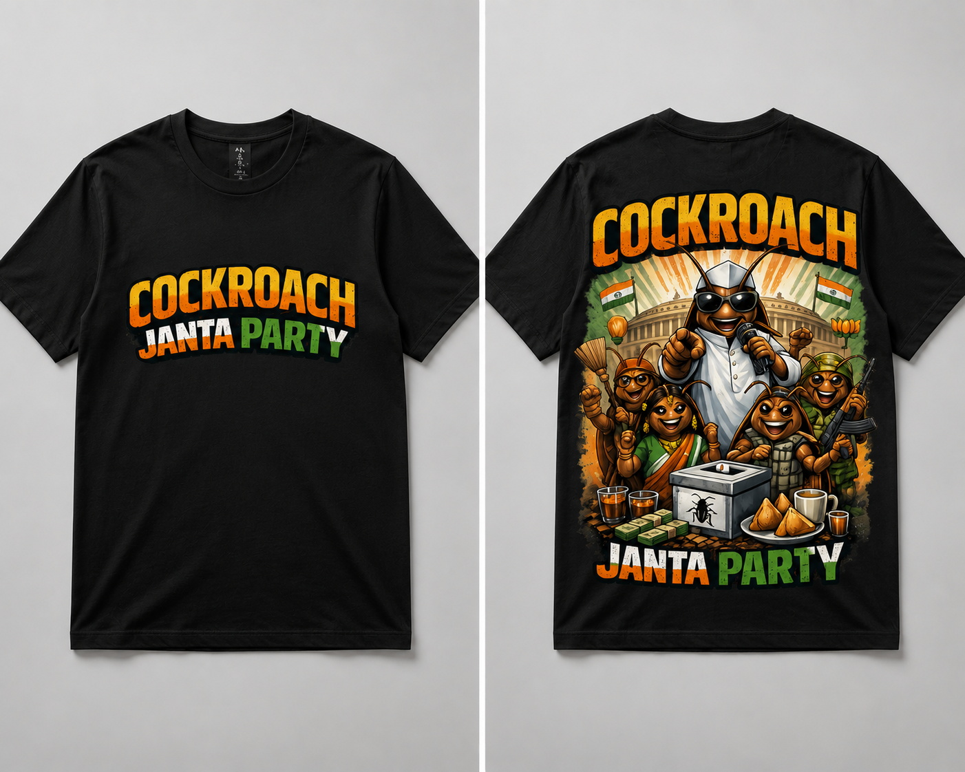 🪳Cockroach Janta Party T-Shirt – Political Satire Graphic T-Shirt