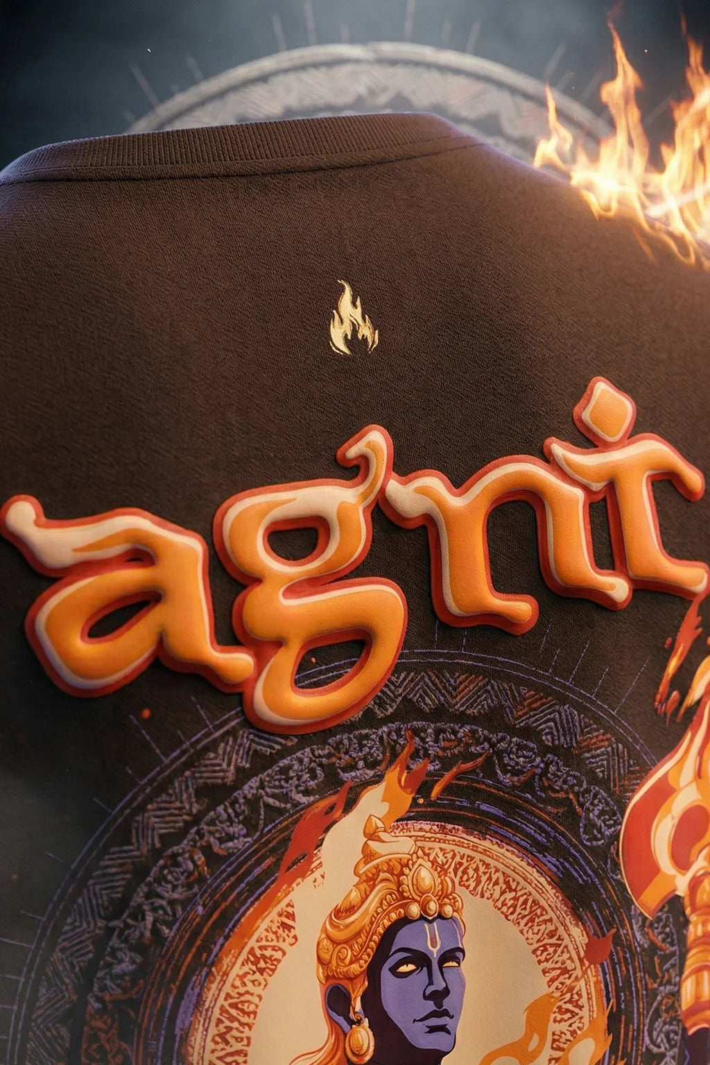 Agni oversized premium T-shirt – Guardian of the Sacred Flame | TRENDWEAR