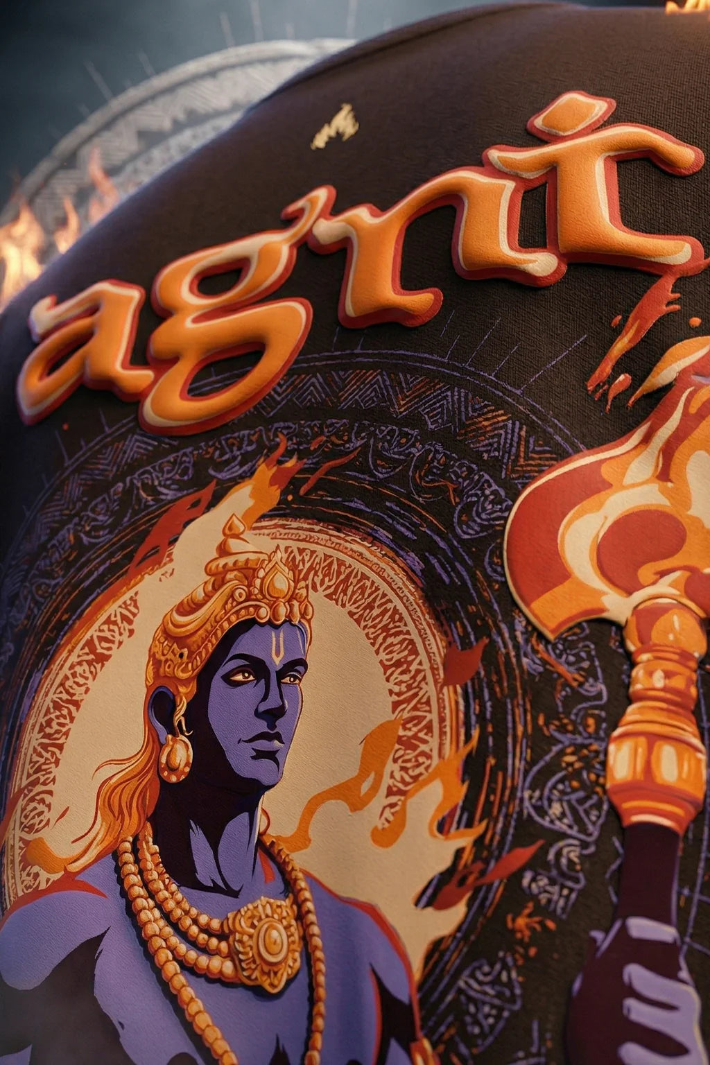 Agni oversized premium T-shirt – Guardian of the Sacred Flame | TRENDWEAR