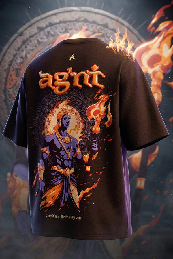 Agni oversized premium T-shirt – Guardian of the Sacred Flame | TRENDWEAR