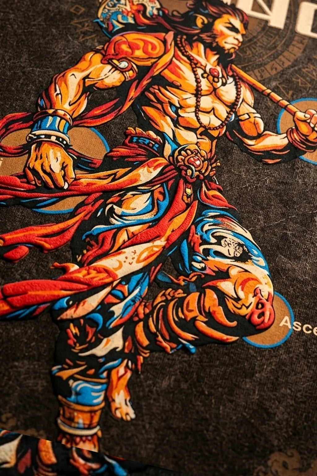 Mahabali Hanuman Oversized Acid Wash T-Shirt | Premium 240 GSM Cotton | TRENDWEAR