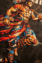 Mahabali Hanuman Oversized Acid Wash T-Shirt | Premium 240 GSM Cotton | TRENDWEAR