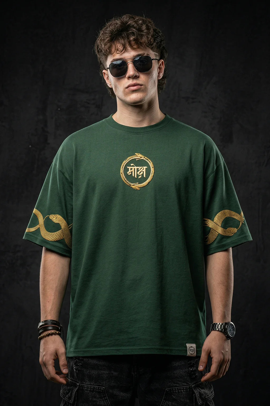 मोक्ष Green Printed Exclusive T-shirt Epic Collection