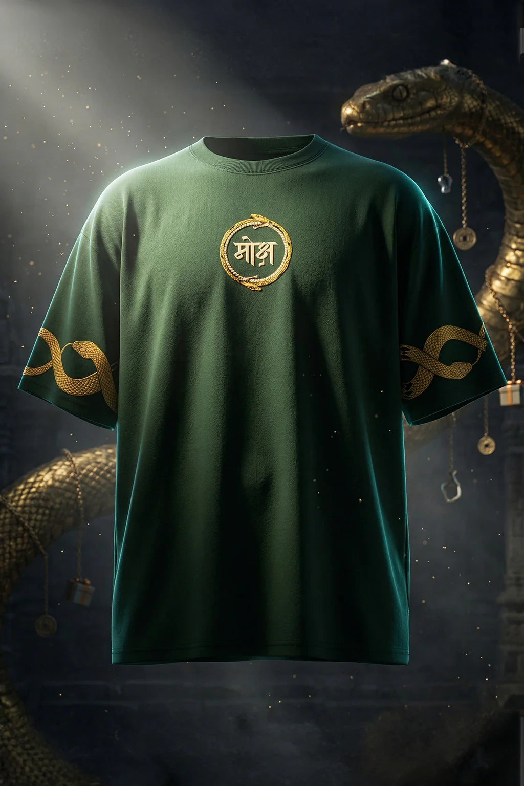 मोक्ष Green Printed Exclusive T-shirt Epic Collection