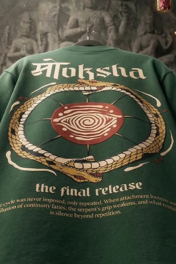 मोक्ष Green Printed Exclusive T-shirt Epic Collection