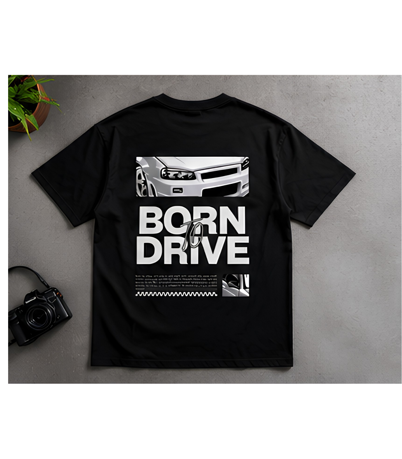 Born Drive Oversized Black Graphic T-Shirt | Streetwear T-Shirt