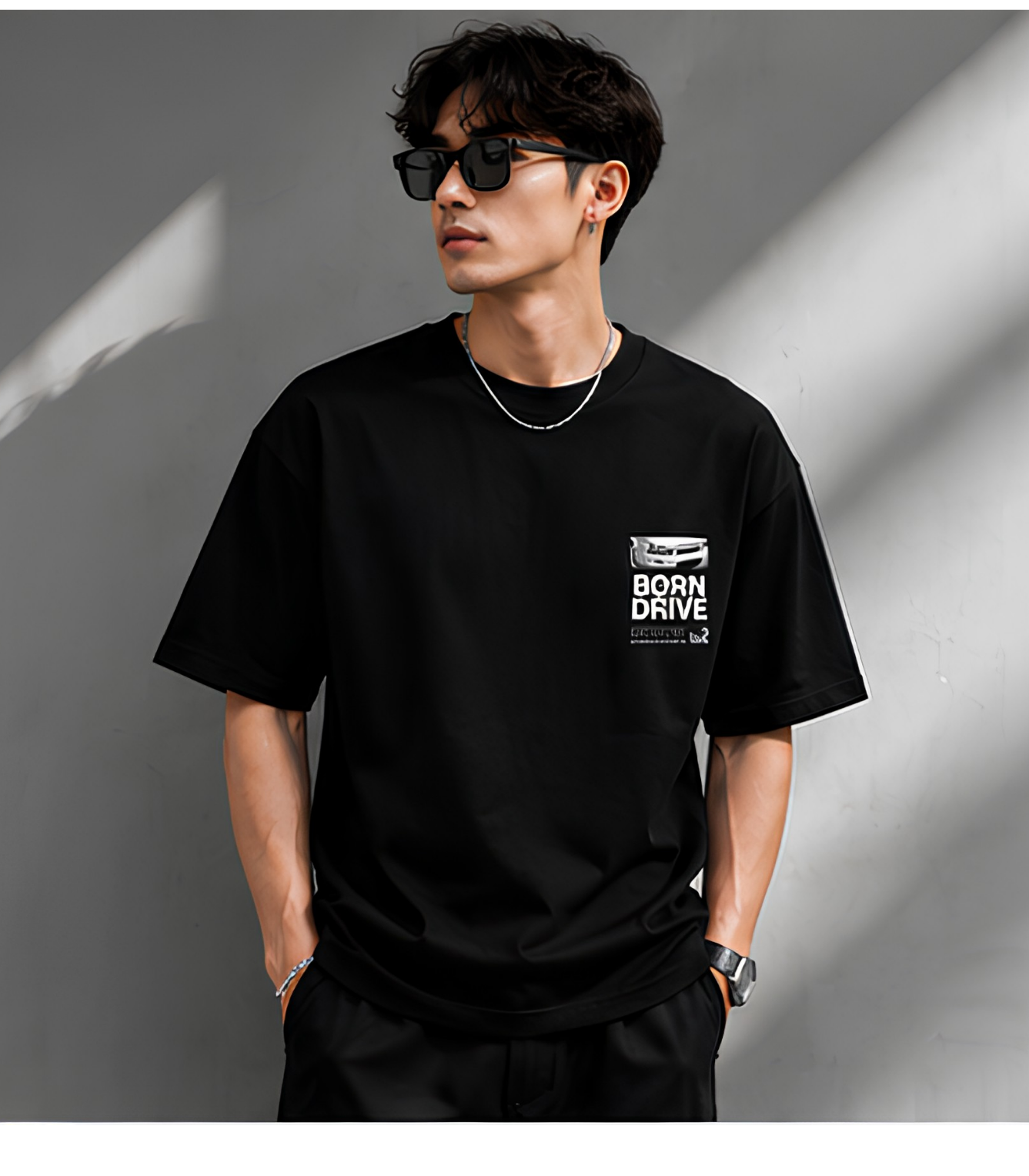 Born Drive Oversized Black Graphic T-Shirt | Streetwear T-Shirt