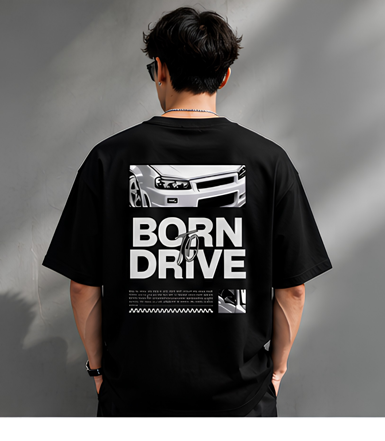 Born Drive Oversized Black Graphic T-Shirt | Streetwear T-Shirt