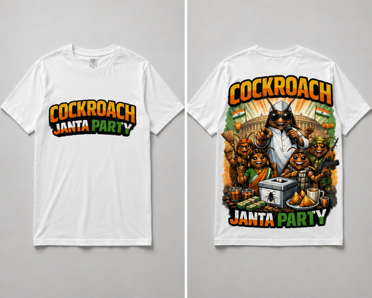 🪳Cockroach Janta Party T-Shirt – Political Satire Graphic T-Shirt